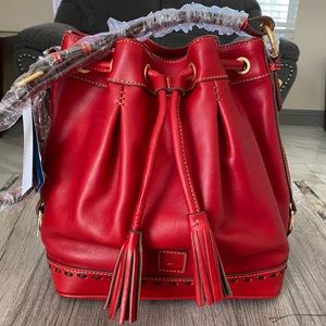 SOLD!!! NWT Dooney & Bourke Red Florentine Drawst